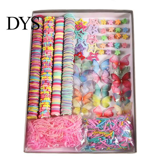 Comfortable Hair Ties for Thick Colorful Elastic Bands Clips Mini Claw Rubber Multiuse Accessories Kit with Box Girls Teens Children, Daily