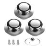 Pot Lid Replacement Knob 1/2 Pack Stainless Steel Anti-Slip Easy Install Handle for Glass Pan Cover Home Kitchen Cooking