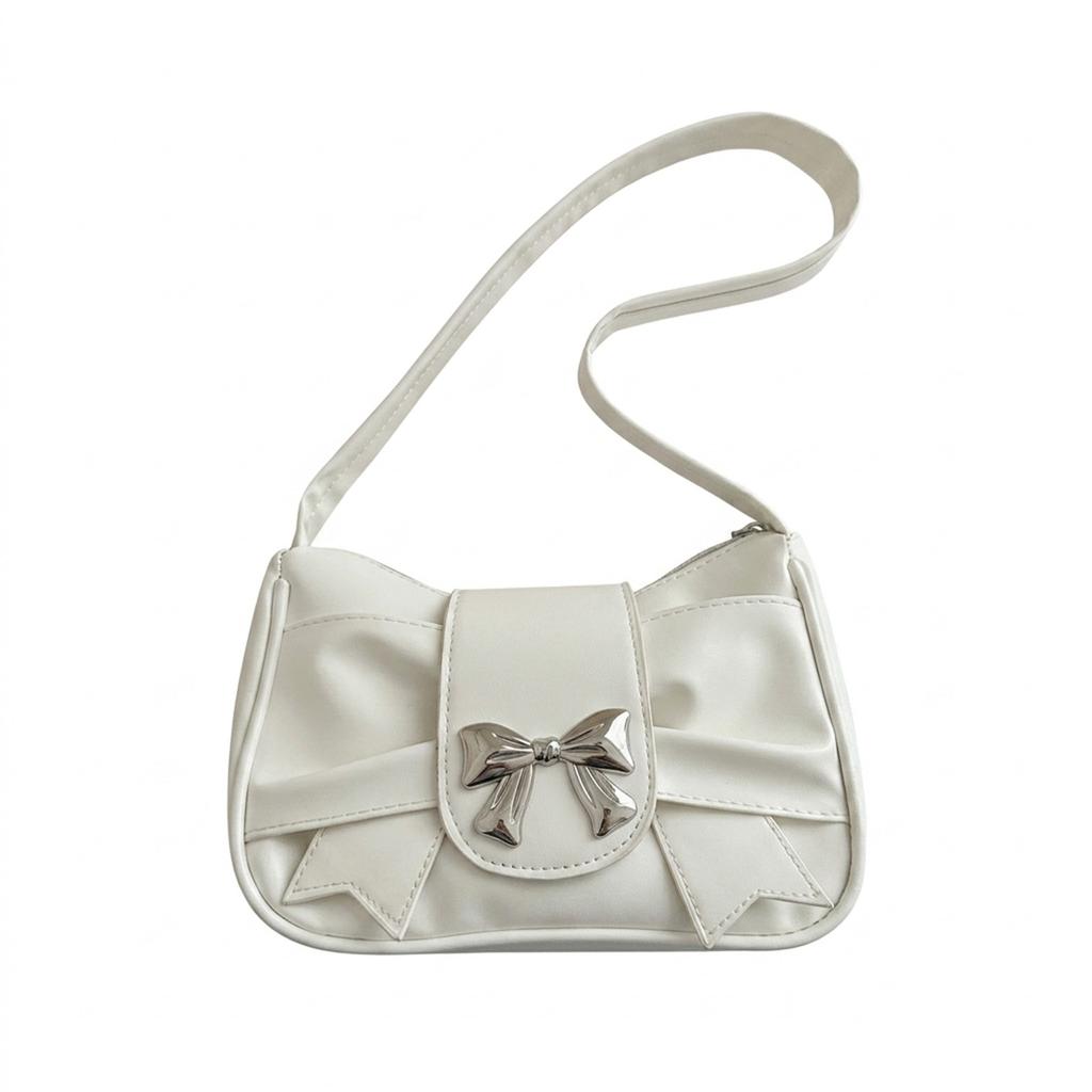 Borsa a Spalla con Fiocco Francese per Donna in Ecopelle Borsa a Tracolla con Design Elegante