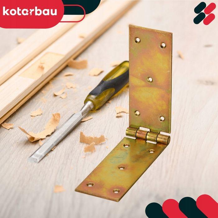 KOTARBAU Box Hinge Furniture, Table, Door Hinge, 2 Leaves, Galvanized Steel, Yellow, 250 X 50 Mm, 10 Pieces