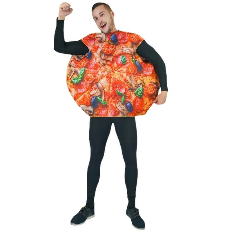 Adult Halloween Funny Spoof Sponge Food Pizza Party Stage Costume Cosplay Costume