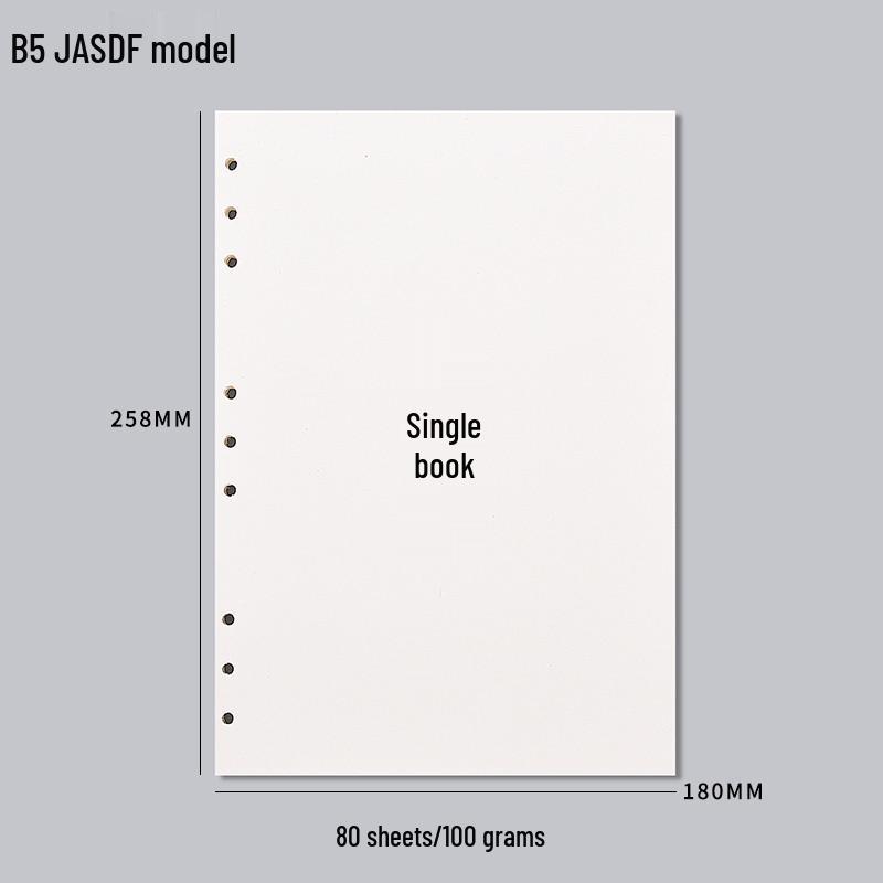 A5 Loose-Leaf Detachable Error Notebook with 6-Hole A4 Paper, Clip-On Shell, and A6 Inner Page Buckle Ring.