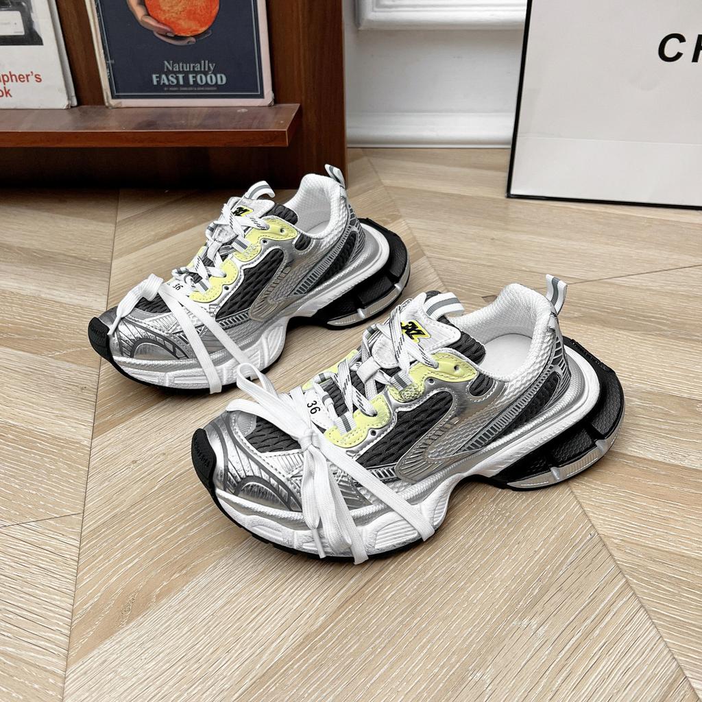 Alte Retro-Plateau-Paris-Dad-Schuhe für Damen 2025 Sommer neue Leder-Mesh atmungsaktive Sport- und Freizeitschuhe