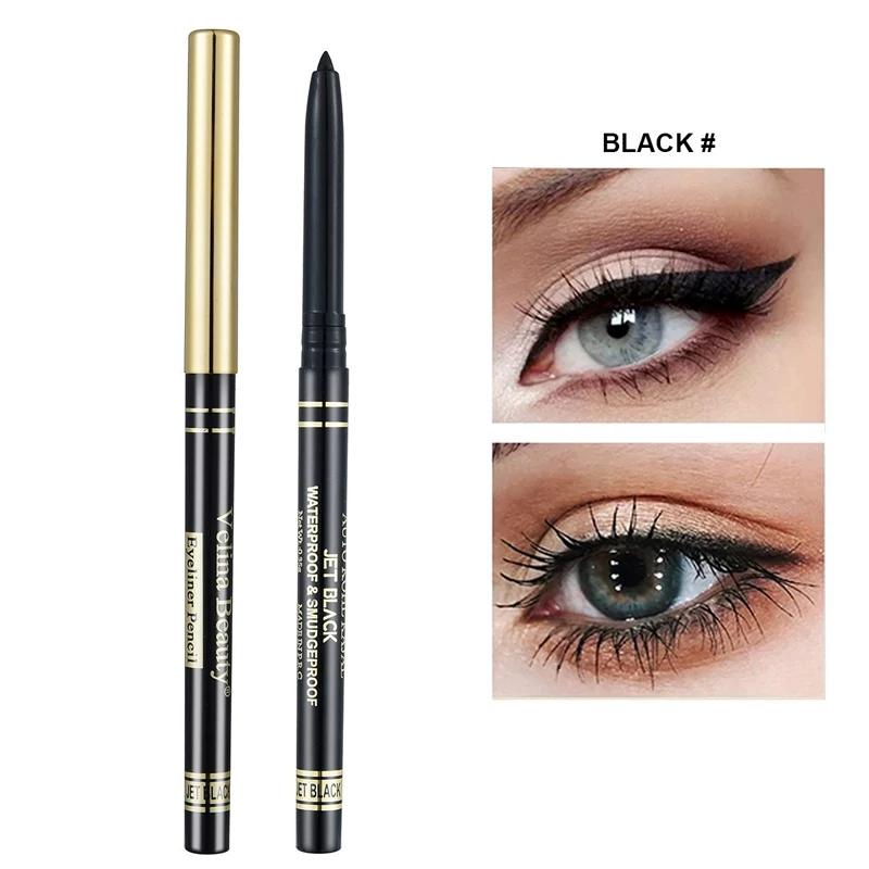 Black White Waterproof Oil-Proof Not Smudge Long-Lasting Smooth Precise Painting Eyeliner Eye Shadow Pen Eyeliner
