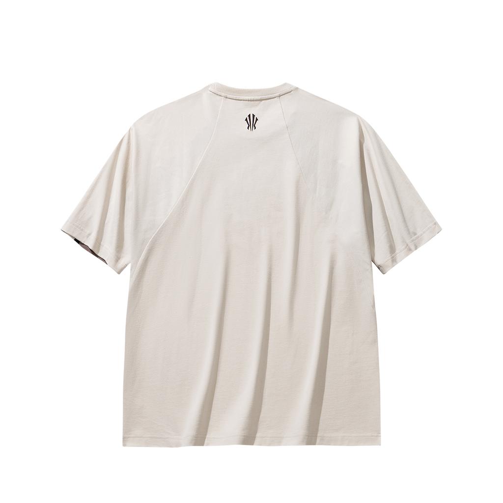 Anta Kyrie Basketball Series Trendy Versatile Sports Casual Loose Knit Couple T-Shirt Unisex Tops Mud-Gray 972611101-2