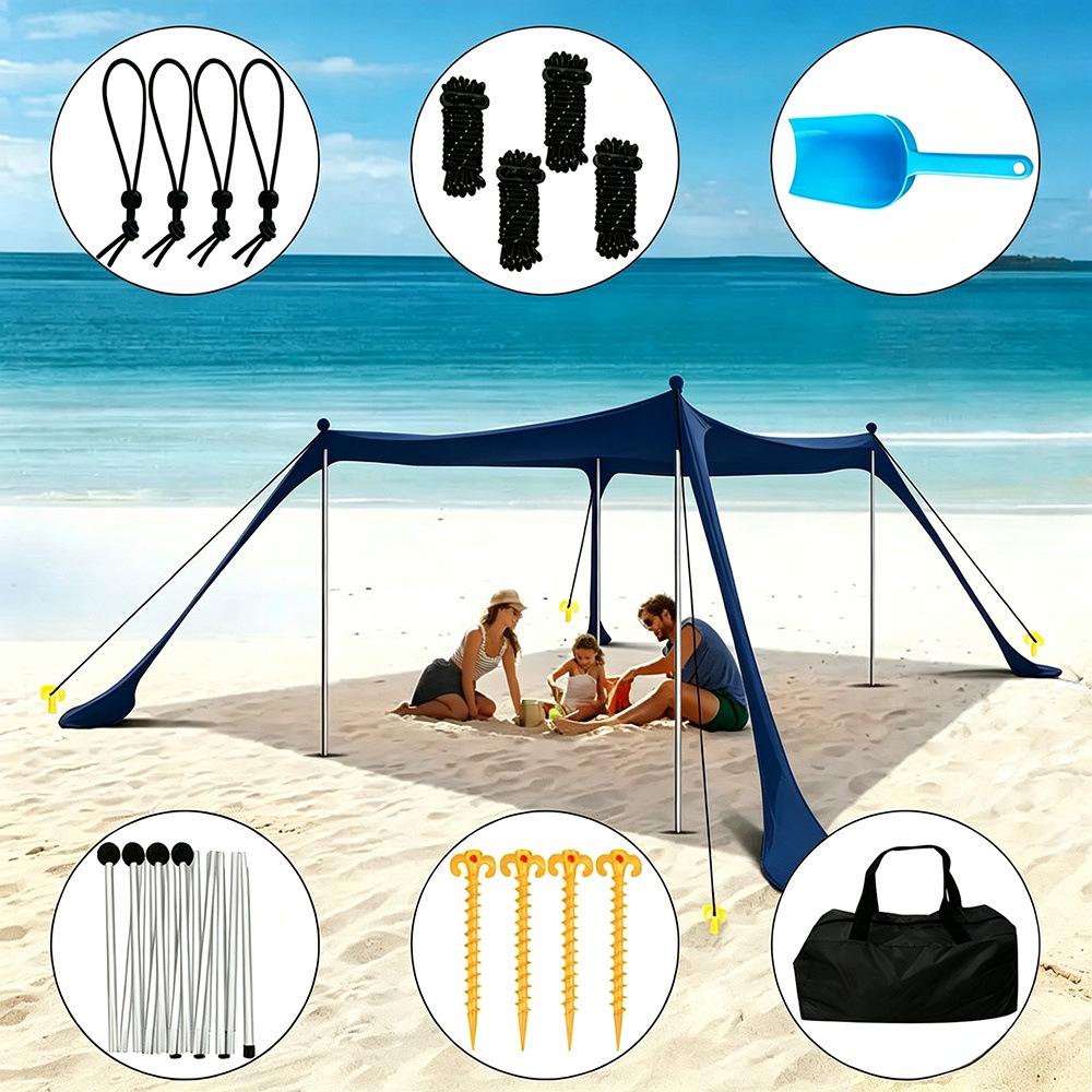 Cort de plajă Copertină portabilă pentru camping și protecție solară