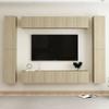 10 Pcs TV Unit Set Sonoma Oak Engineered Wood