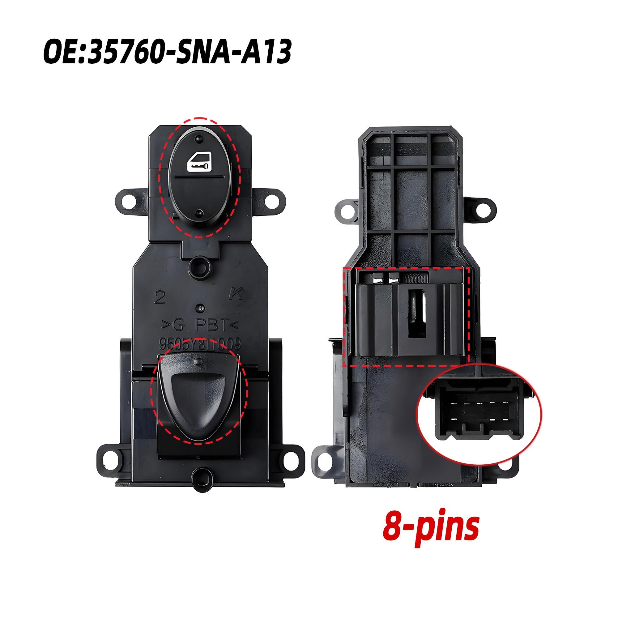 

35750-SVA-A11 2 Door Master Power Window Switch Driver Side Control For 2006 2007 2008 2009 2010 2011 Honda Civic,Coupe 35760-SNA-A13