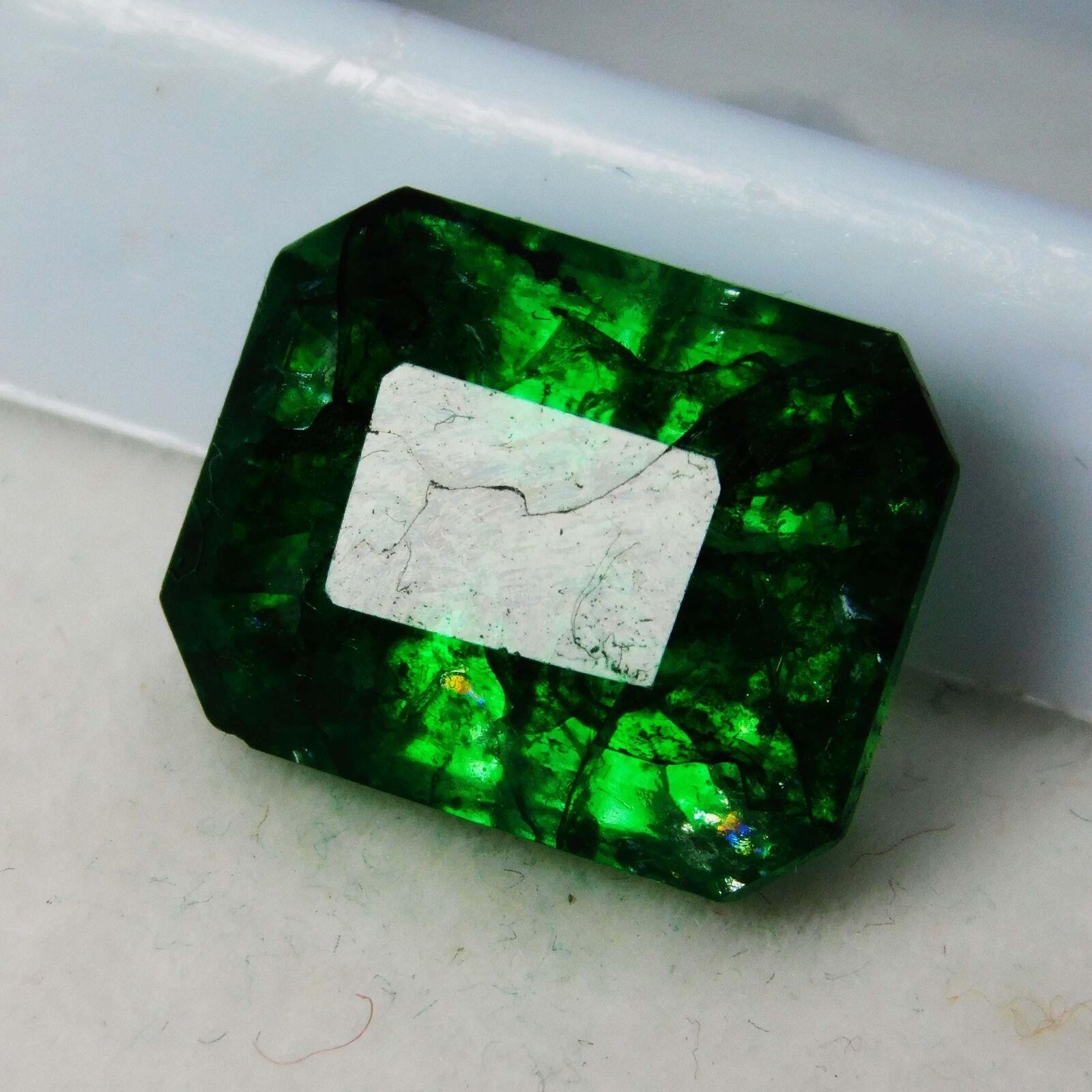 

Zambia EMERALD Green Emerald Cut NATURAL 8.60 Ct CERTIFIED Loose Gemstone 1A-3883b 12.9 mm зелений