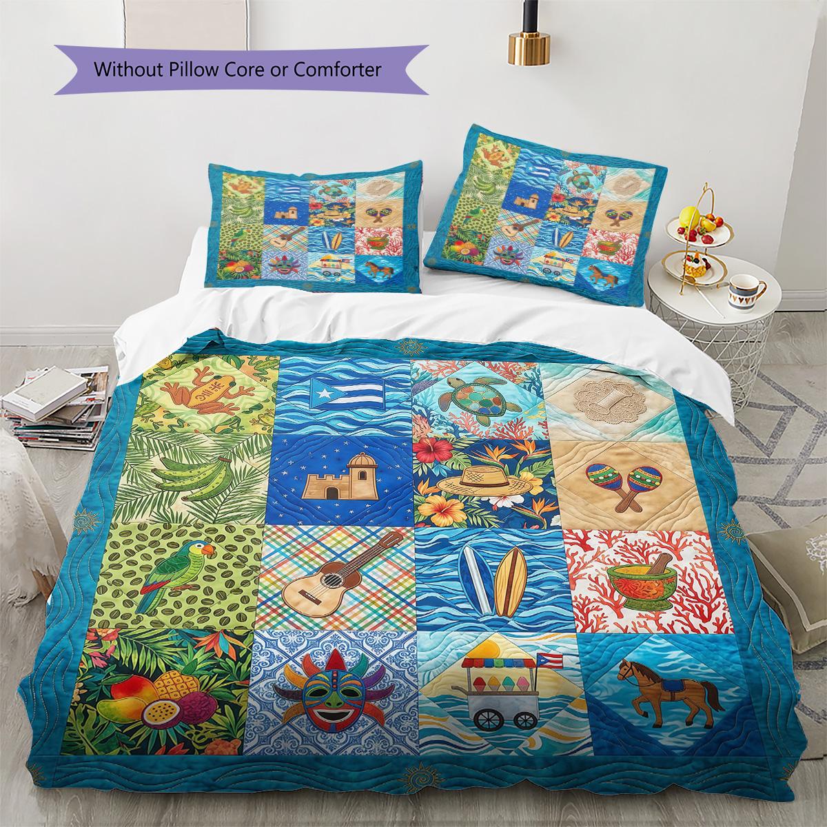 

Egpyt Pirate Puzzle Pattern Bedding Set Quilt Cover Pillowcase Home Decor Gift (1 * duvet cover + 2 * pillowcase, without core) 135x200cm