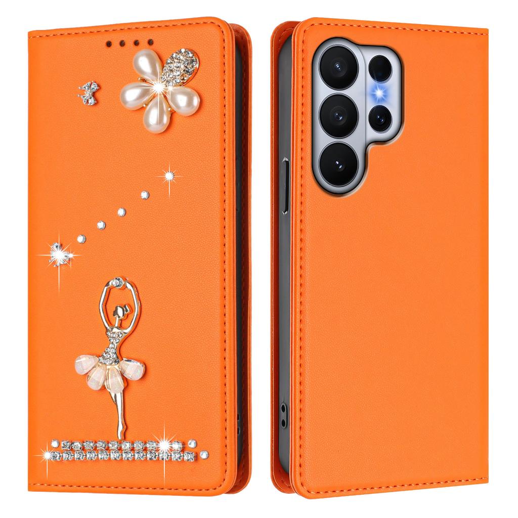 Diamond Cute Cards Solt Wallet Leather Phone Case For Samsung S26 Ultra S25 Plus S24 S23 A16 A26 A17 A07 Flip Bag Pocket Cover