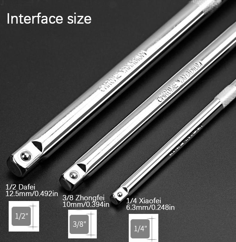 Socket Ratchet Wrench Extension Bar Set - Long Steering Sleeve, Connecting Rod & Accessories for Wrench Tools