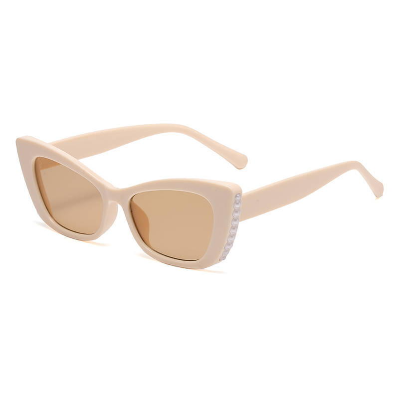 European and American fashion cat eye small fragrant sunglasses Internet celebrity personality diamond catwalk street shot outdoor sunshade versatile