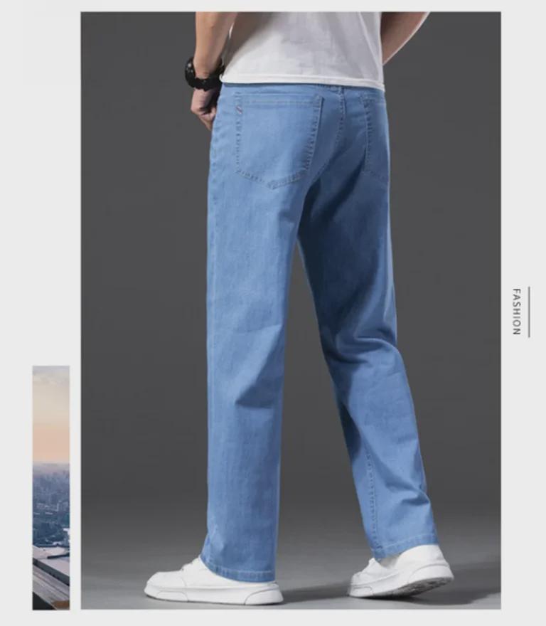 Four Seasons Herren Elastische Eisseide Atmungsaktive Slim Straight Jeans