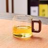 Walnut Handle Heat-resistant Glass Cup Glass Breakfast Milk Cup Espresso Cup Coffee Mug  Household