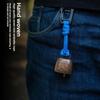 Anti Bear Metal Pendant Keychain Outdoor Camping Hiking Accessory Bear Deterrent with Loud Cowbell Handmade Braided Rope