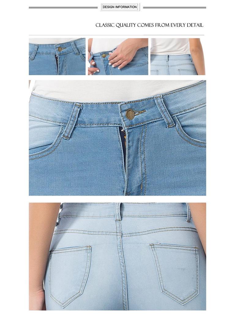 2023 Damen Elastische Denim Skinny Jeans - Europäischer & Amerikanischer Stil, Süd- & Mittelamerikanischer Einfluss, Lagerabverkauf
