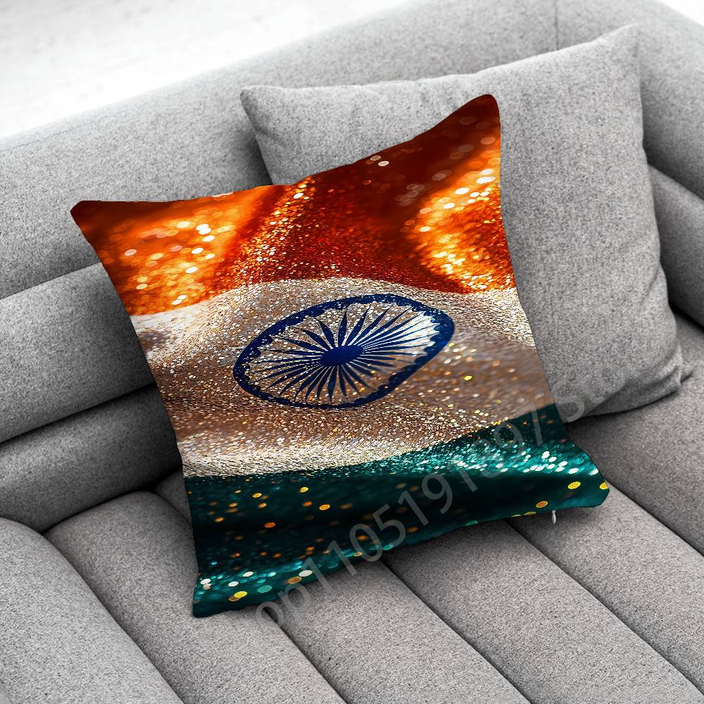 India Indian National Emble Flag Map Throw Pillow Case For 50cm 30cm 55cm 45cm 40cm Square Bed Pillowcase Cover