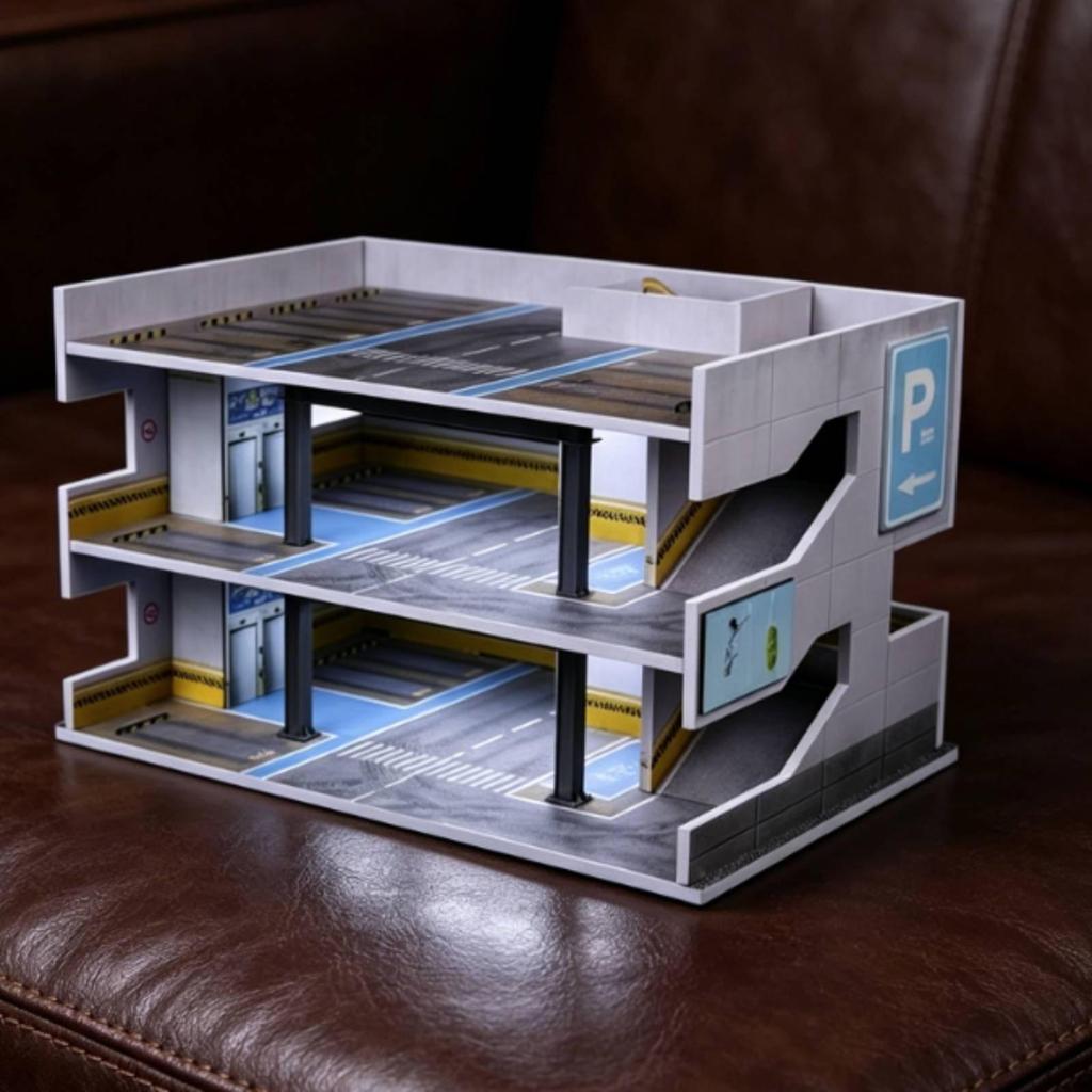 1:64 Parking Garage LED Lighting Lighted Diorama Detailed Scene Scale cars park Model