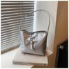 Ballet style women's bag 2026 new trend fashionable sweet handbag niche pearlescent texture shoulder bucket bag