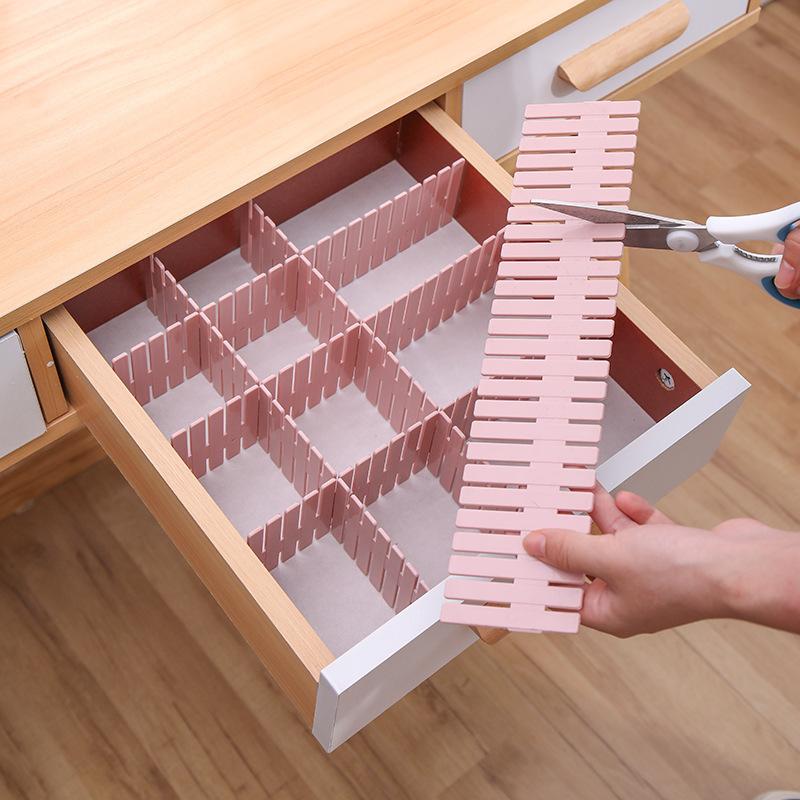 4Pcs Drawer divider free combination classification partition plastic underwear lattice drawer storage sorting lattice