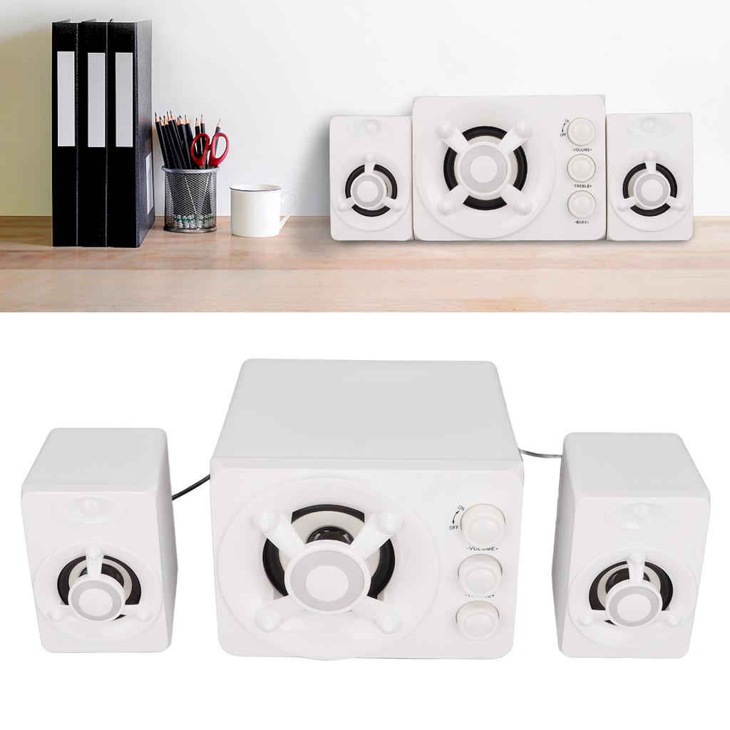 Computer Speaker 2.1 USB Powered Stereo Subwoofer Multimedia Wired Speaker with RGB LED Light for PC Laptop