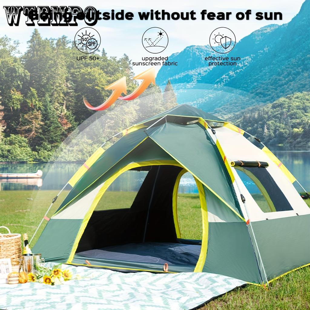Fully Automatic Quick Opening Camping Tent, Dual Doors And Windows For Superior Ventilation, Waterproof Windproof Tent, Lightweight And Portable