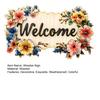 Floral Wooden Welcome Sign Front Door Sign Ornaments Flower Hanging