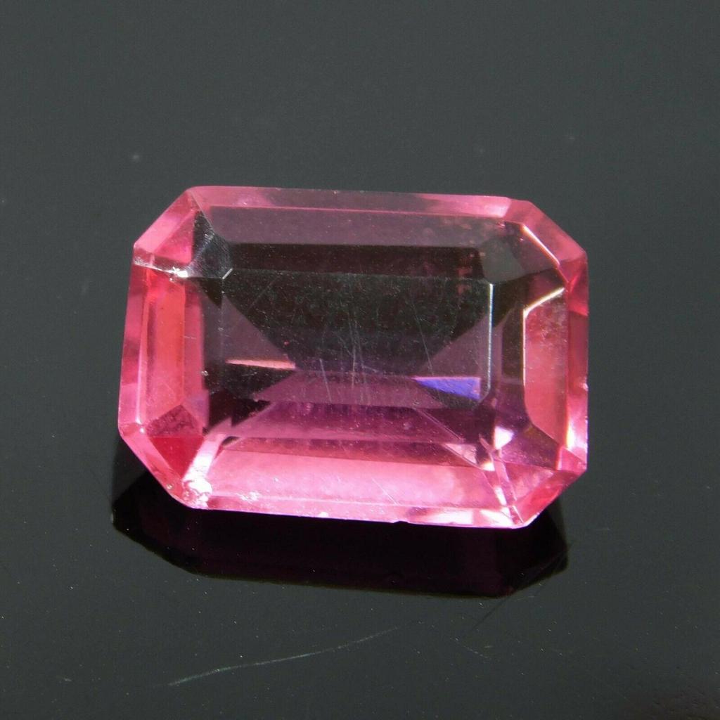 Loser PINKER Saphir NATÜRLICHER Edelstein 5,25 Karat Smaragdschliff AAA+ ZERTIFIZIERT