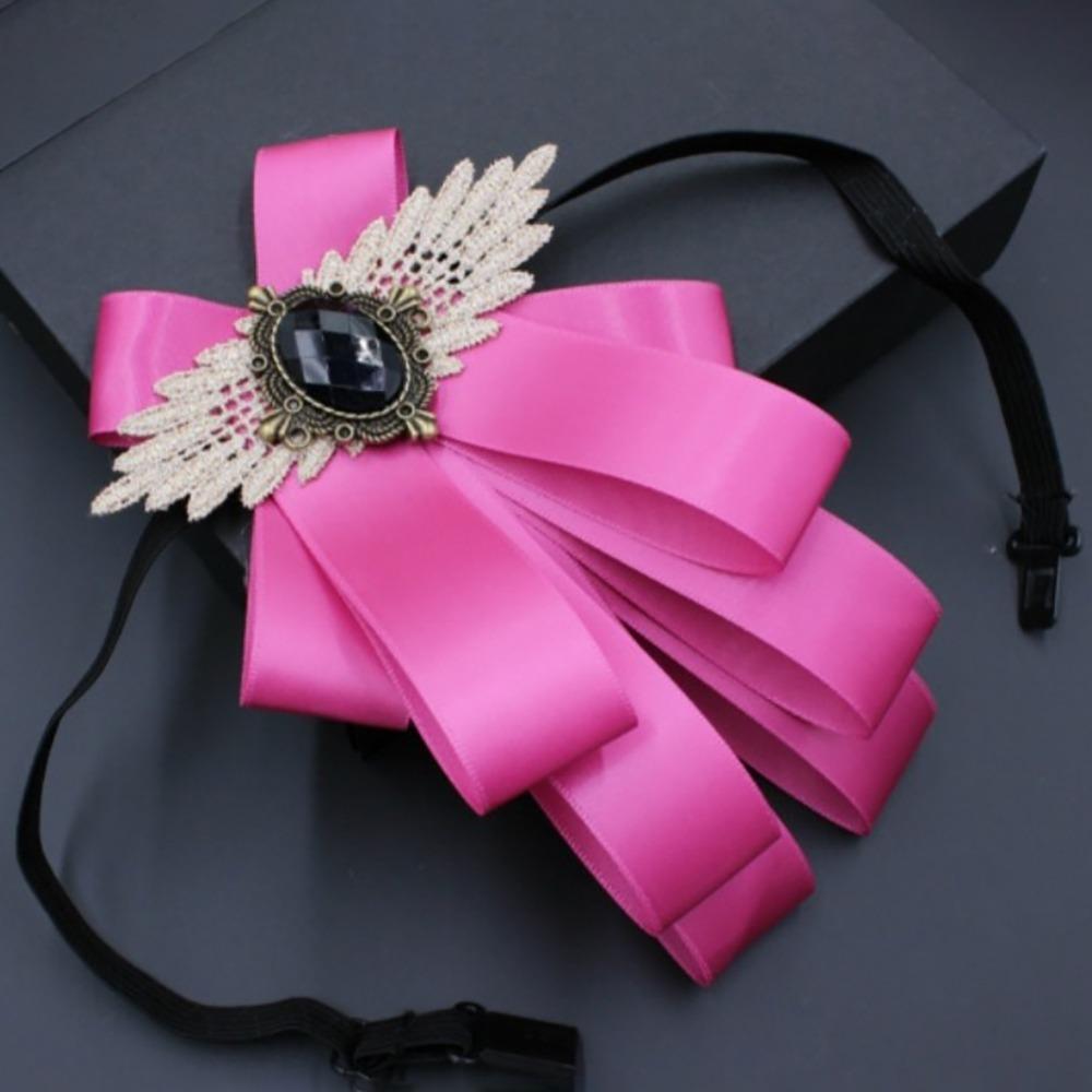 Fashion Faux Stone Men's Suit Lapel Flowers Alloy Polyester Bow Tie Necktie Neck Decoration Groom Formal Suit