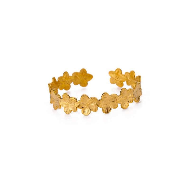 Braccialetti Floreali Vintage da Donna Colore Oro Acciaio Inossidabile Braccialetti Floreali Braccialetti Gioielli Femme Regalo per Feste pulseras