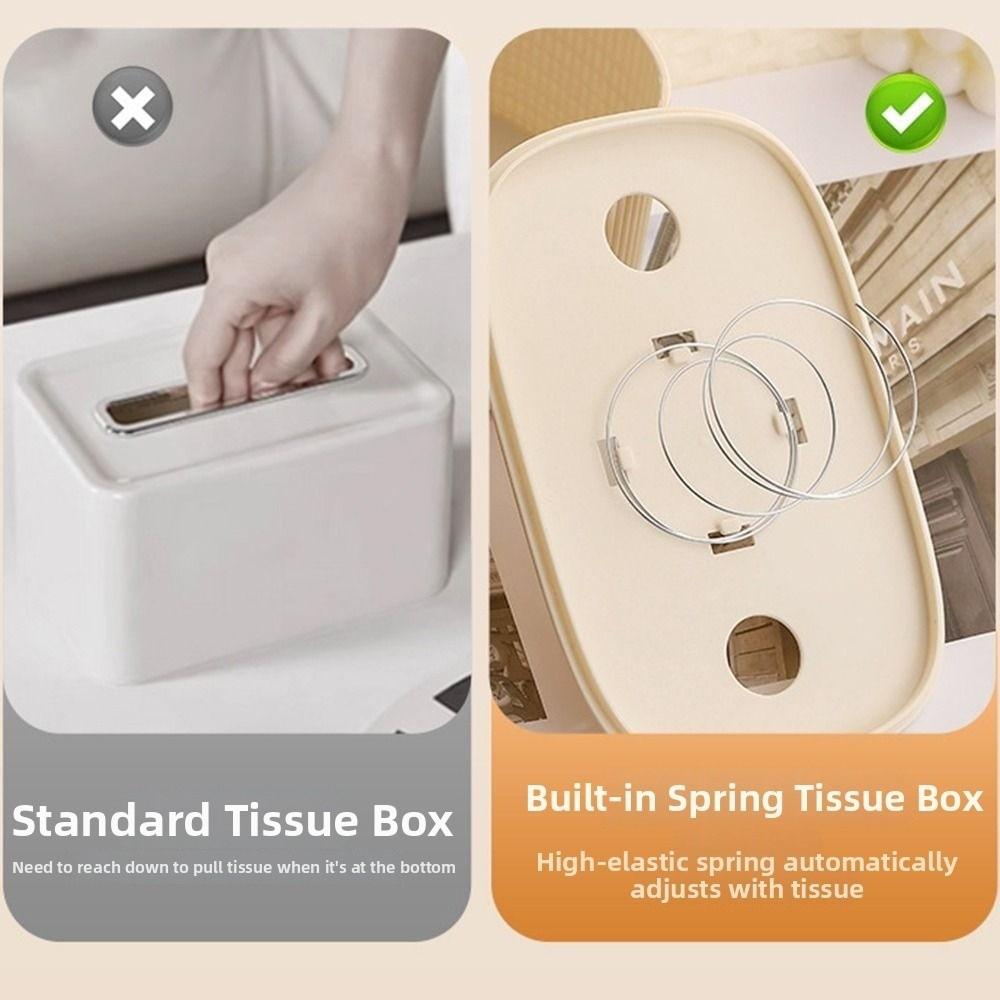 Smooth Tissue Box with Lid Large Opening Desktop Tissue Dispenser Facial Tissue Holder Office