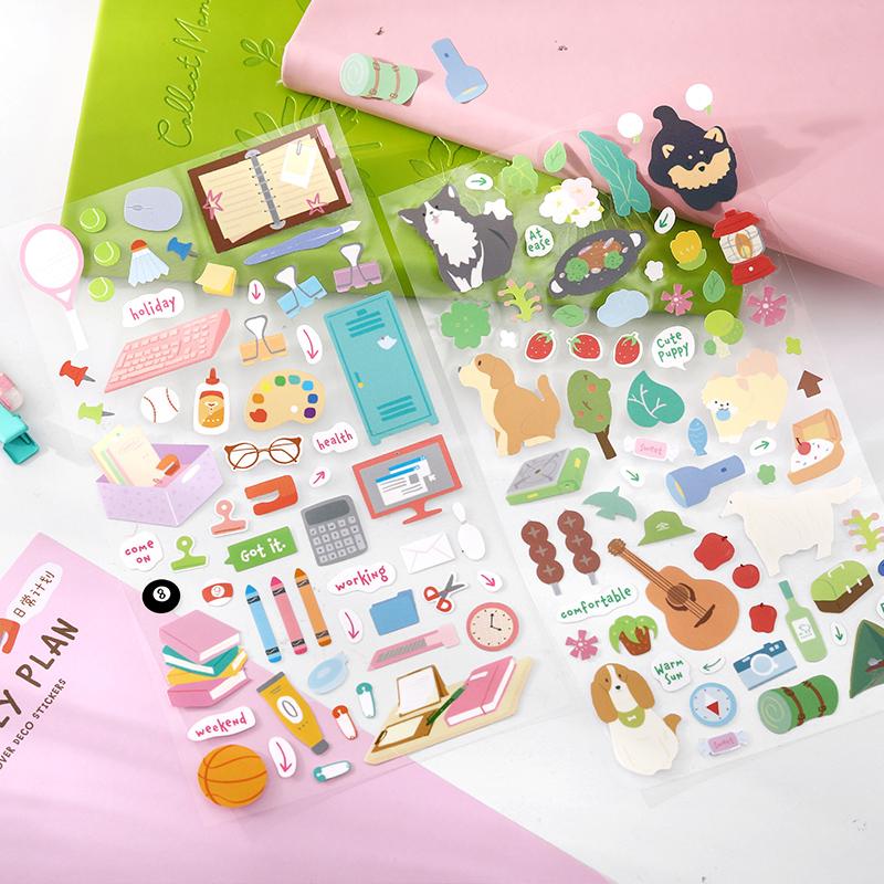 1 pc Pocket Life Diary Series Kawaii Cartoon Die Cut Sticker DIY Scrapbook Decor Journal Supplies Aesthetic Stationery