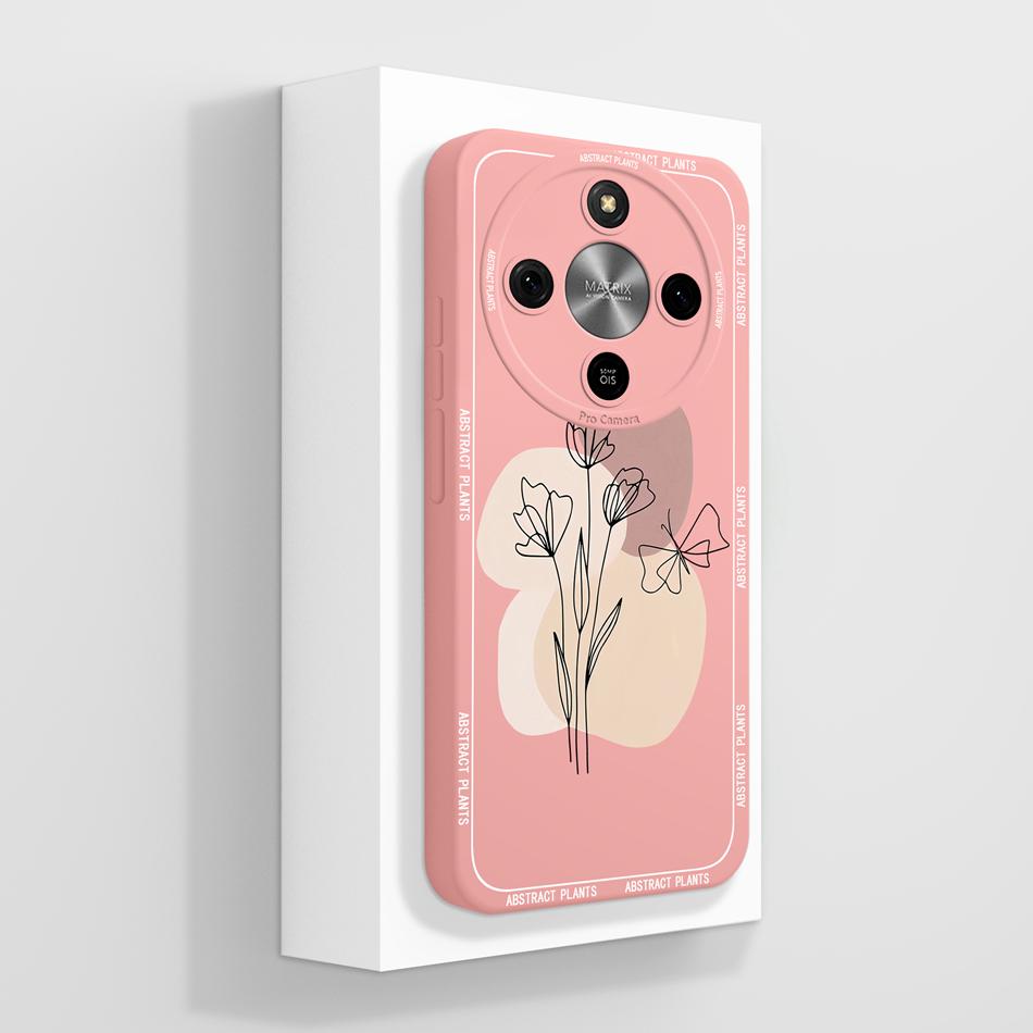 For Honor Magic 8 Lite Case Simple Butterfly Phone Cover Soft Liquid Silicone Shockproof Back Covers For Magic8 Lite 5G Bumper