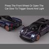 1:32 Scale Pagani Dinastia Huayra BC Car Model Toy Sound Light Gull Wing Door Alloy Diecast Supercar Models Boys Kids Gifts