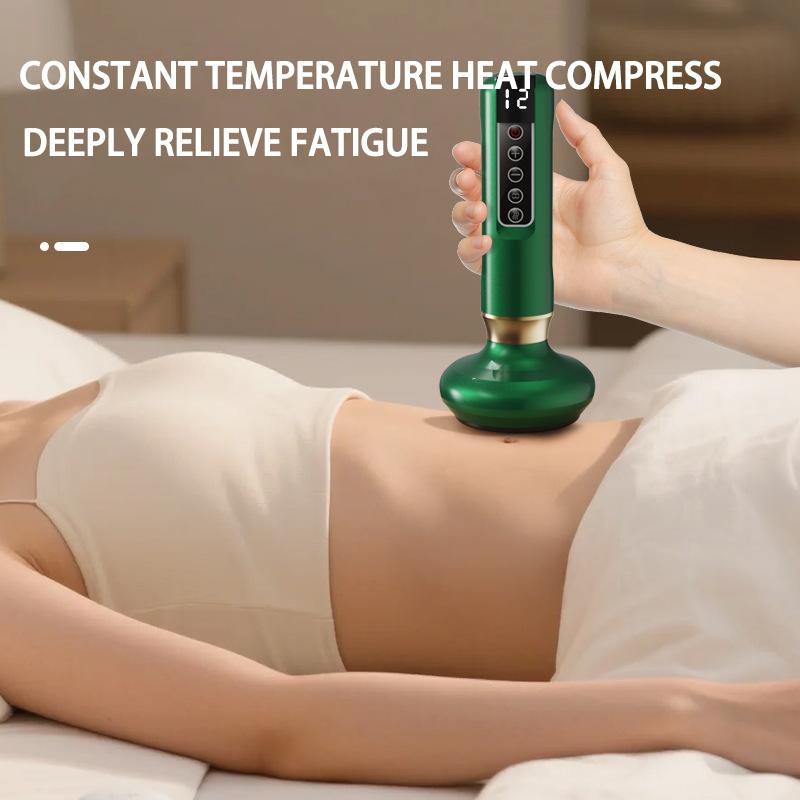 Rechargeable Electric Gua Sha Massager with Heating Vacuum Cupping ABS 304 Stainless Steel
