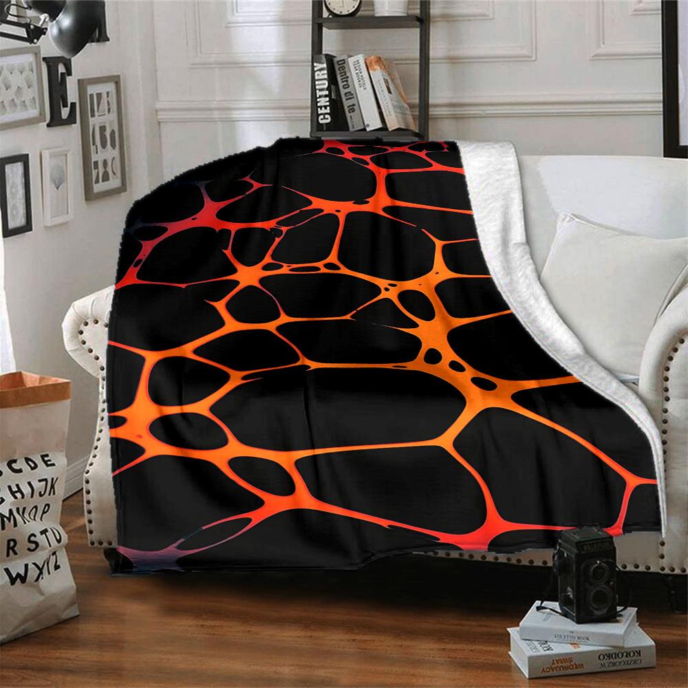 1pc Lava Texture Blanket, Lightweight Flannel Blanket for Sofa, Bed, Travel, Camping, Living Room, Office,154