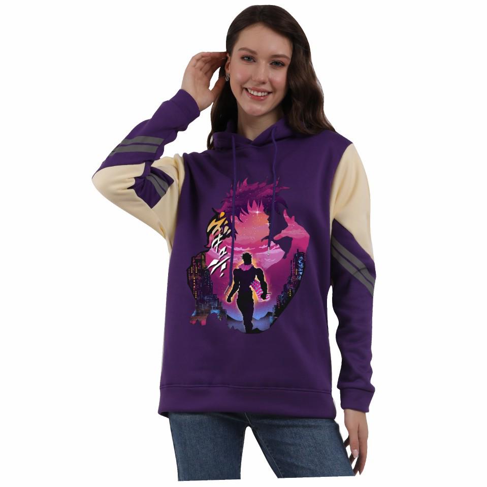 JoJo's Bizarre Adventure Color Block Plush Anime Hoodie
