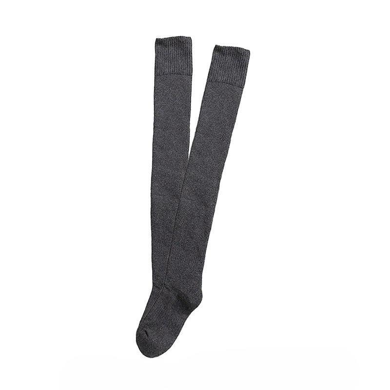 Warm Thigh-high Socks, Women's Over-the-knee Socks, Versatile Loop Socks, Mid-calf with Fleece for Autumn and Winter, High-calf Anti-slip Fleece