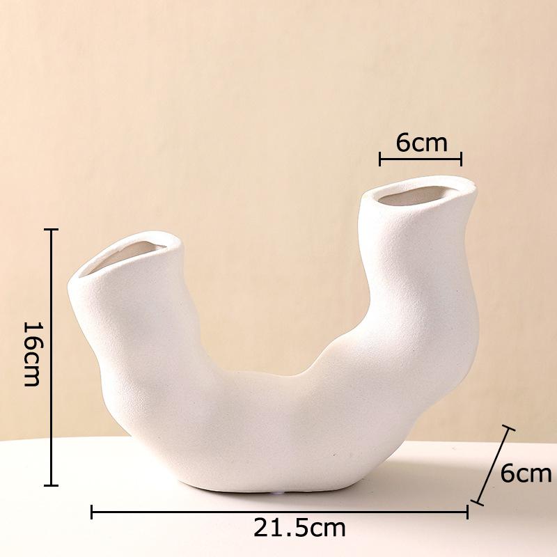 Creative Twisted Irregular Ceramic Vase Plant Pots Table Decoration Ornaments Flower Arrangement Vases Room Aesthetic Decor