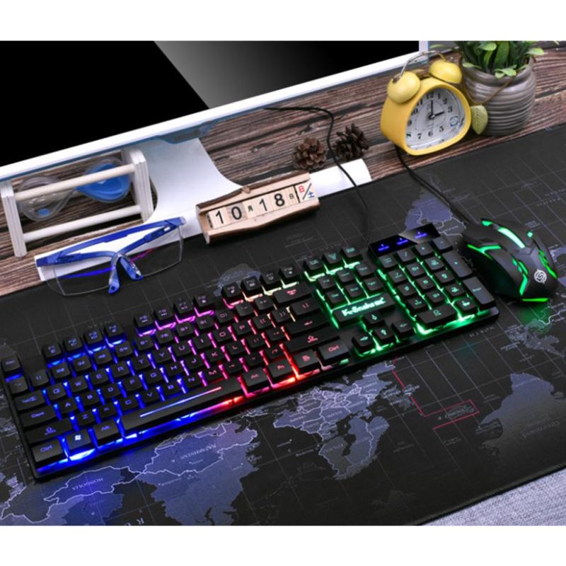 Wired Keyboard Mouse Set Mechanical Keyboard Back Light for Desktop Laptop Computer USB External
