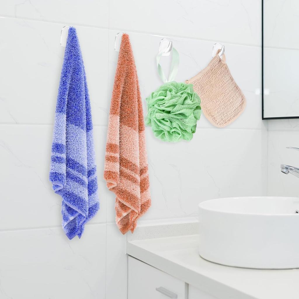 20-Pack Invisible Adhesive Hooks - Heavy Duty Clear Wall Hangers for Bathroom/Kitchen Organization, Damage-Free Removable Hooks for Towels, Utensils