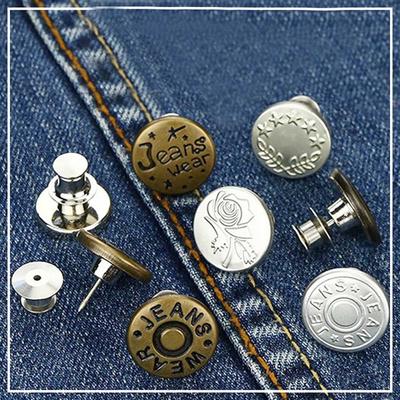 No Tools Require Pants Tuck Waist Removable Jean Button Pins Fit Instant Buttons For Jeans Buttons