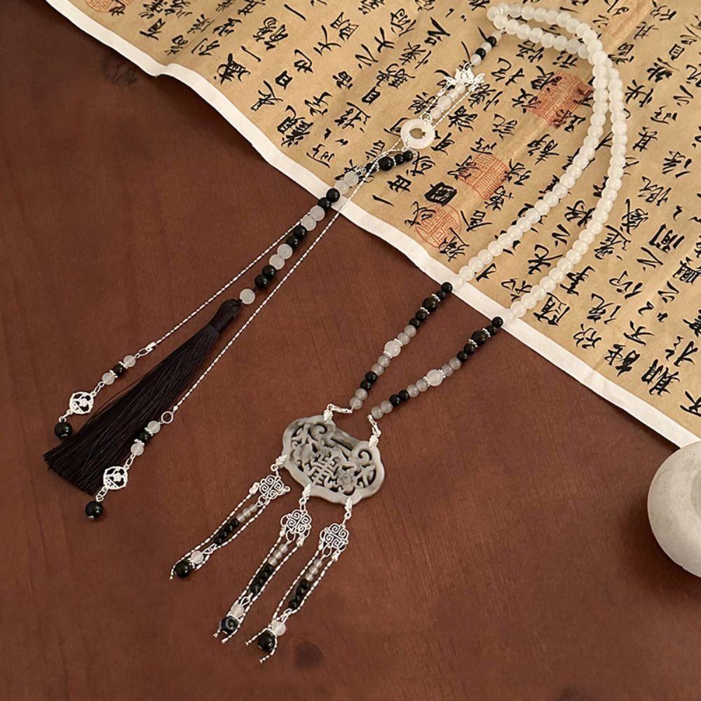 Pearl Chinese Pearl Necklace Tassel Ethnic Pearl Pendant Sweet Hanfu Necklace  Cheongsam