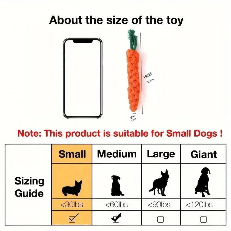 Chew Toys for Small Dogs Cleaning Teeth Dog Toys Bite Resistant Pet Dog Puppy Carrot Cotton Rope Pet Playing Toy Accessories