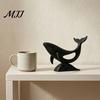 Niche Living Room Accents Minimalist Hollow Whale Figurine, 3D Printed Matte Animal Sculpture for White Desk Decorations Home Office Decor,