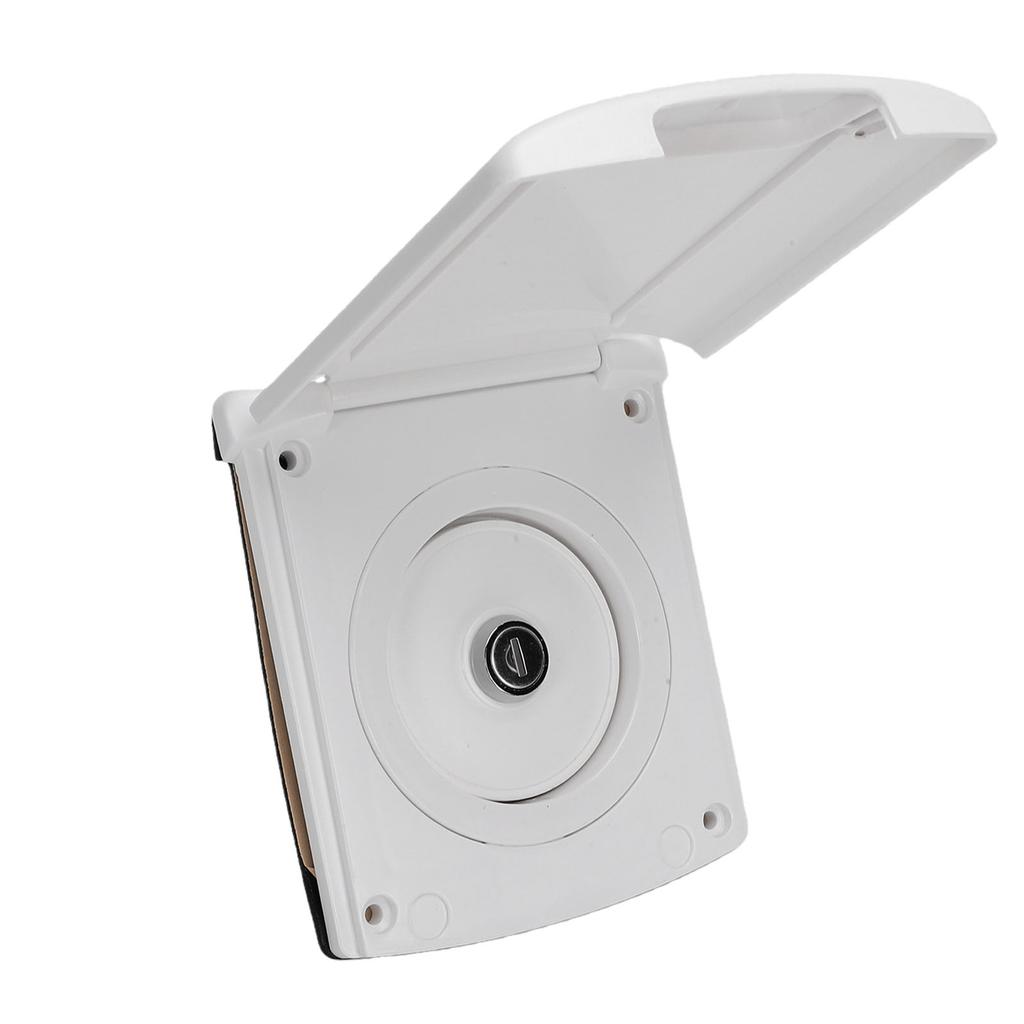 RV Gravity City Water Inlet White ABS with Magnetic Locking Cover for Boat Trailer