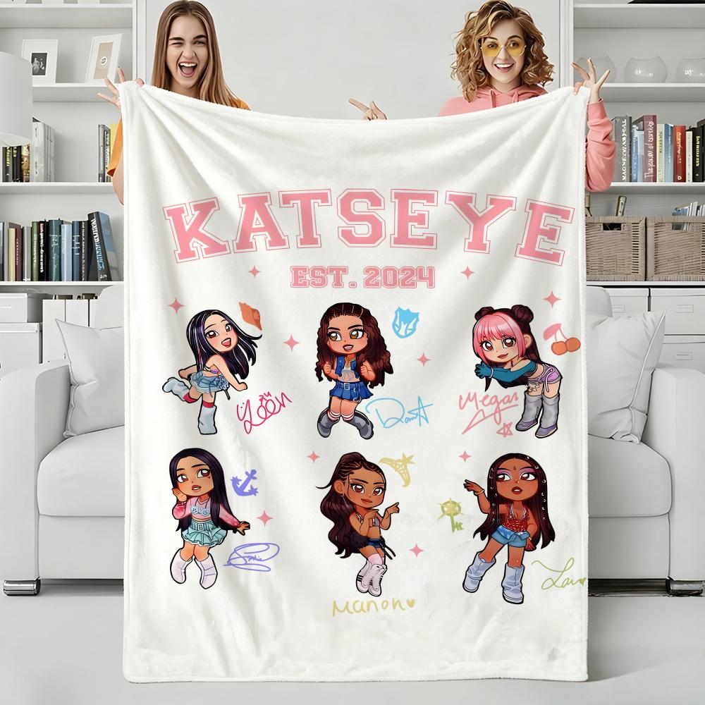 Girlgroup K-KATSEYEs Throw Flannel Blanket Perfect for Sofa Office Bed Travel Sleep Read Relax Camping four season use