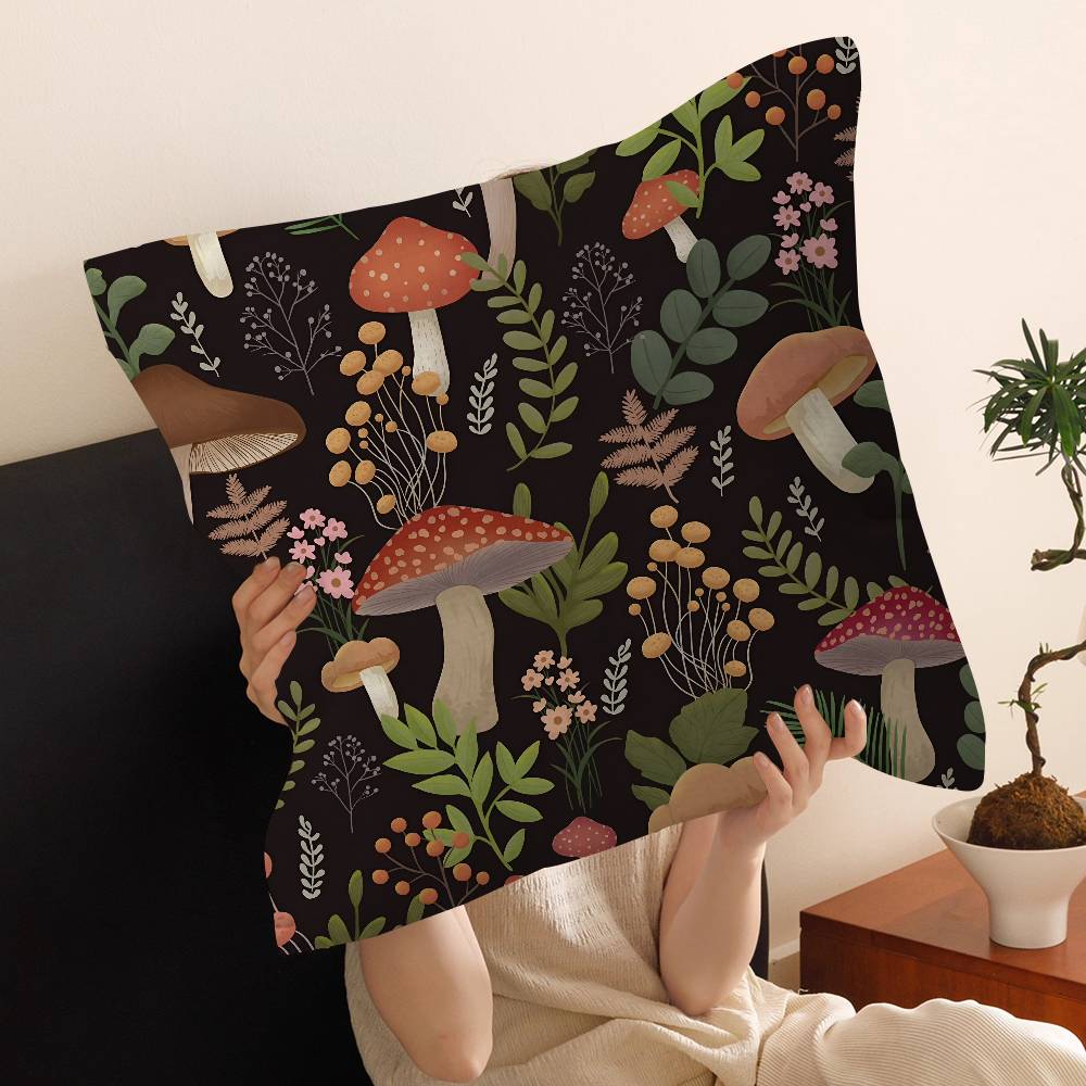 Hot Selling Squirrel Mushroom Cushion Cover Decorative Pillow Sofa Home Decor Case Pillow Cases