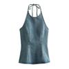 Kaslead New Arrival Women's Clothing Fashion Style Fashion All-Match Casual Neck Sleeveless Tops 1208892002